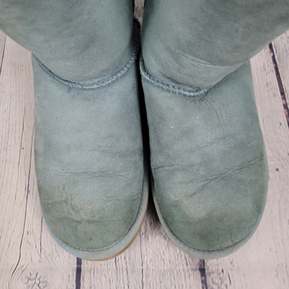 UGG | suede leather & sheepskin sherpa plush slip-on winter boots - Picture 4 of 12